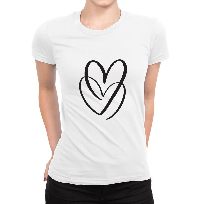 Hearts Ladies Fitted T-Shirt by Şenay | Artistshot