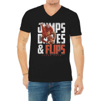 Jumps Drives And Flips V-neck Tee | Artistshot