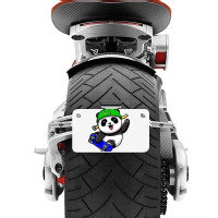 Cute Panda Cartoon Play Skateboard Motorcycle License Plate | Artistshot