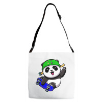 Cute Panda Cartoon Play Skateboard Adjustable Strap Totes | Artistshot