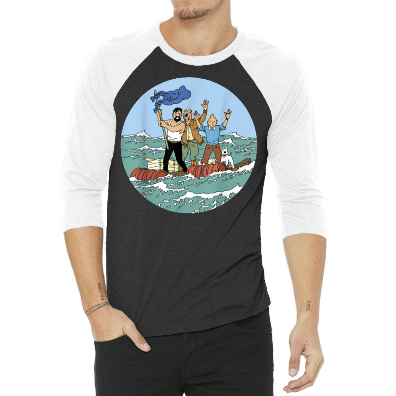 Tin Tin Sea Adventure With Captain Haddock T Shirt 3/4 Sleeve Shirt | Artistshot