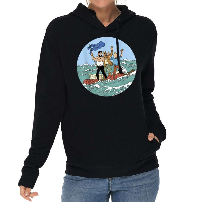 Tin Tin Sea Adventure With Captain Haddock T Shirt Lightweight Hoodie | Artistshot