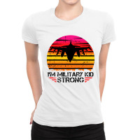 I Am Military Kid Strong Month Ladies Fitted T-shirt | Artistshot