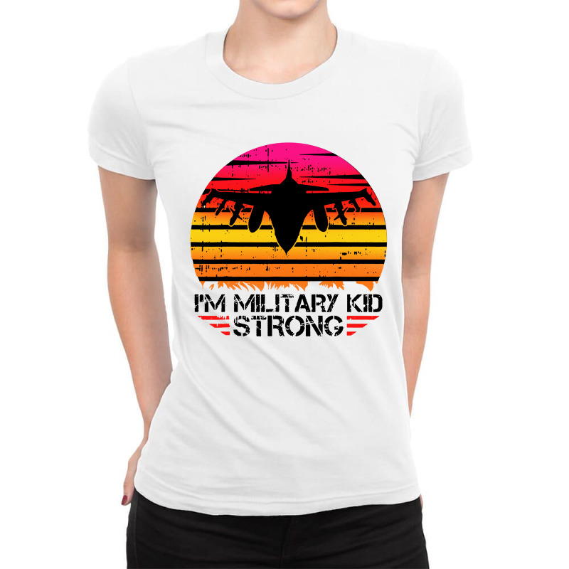 I Am Military Kid Strong Month Ladies Fitted T-Shirt by jurdex Tees | Artistshot