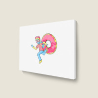 Just Run Because Love Donut Landscape Canvas Print | Artistshot