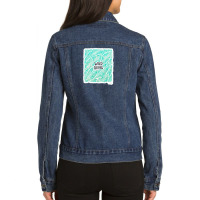 D%c3%ada De Muertos Calavera Mexican Sugar Skull Black And Turquoise O Ladies Denim Jacket | Artistshot