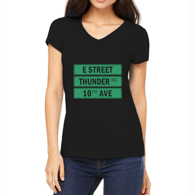 Springsteen E Street Thunder Women's V-Neck T-Shirt by mampubae | Artistshot