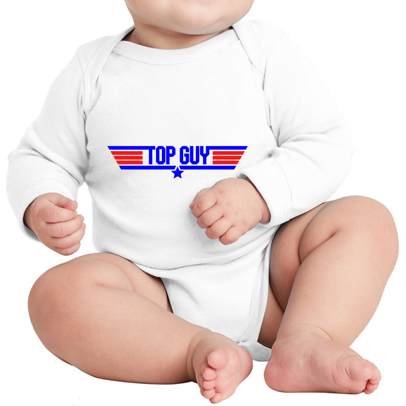 Top Guy   Top Gun Parody Long Sleeve Baby Bodysuit | Artistshot