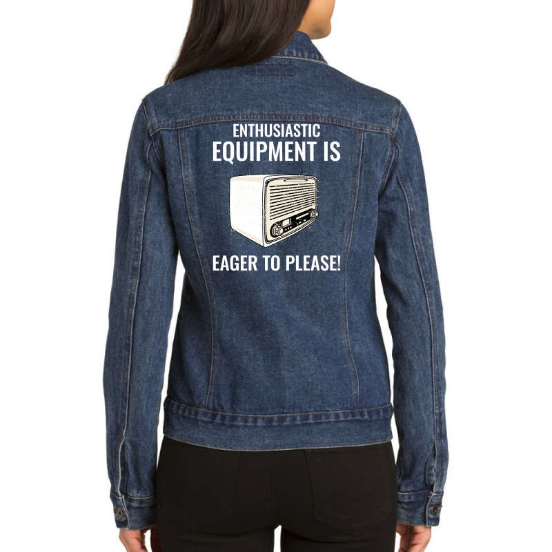 Amateur Ham Radio Operator Funny Sayings Humour Ladies Denim Jacket by Tasteful Tees | Artistshot