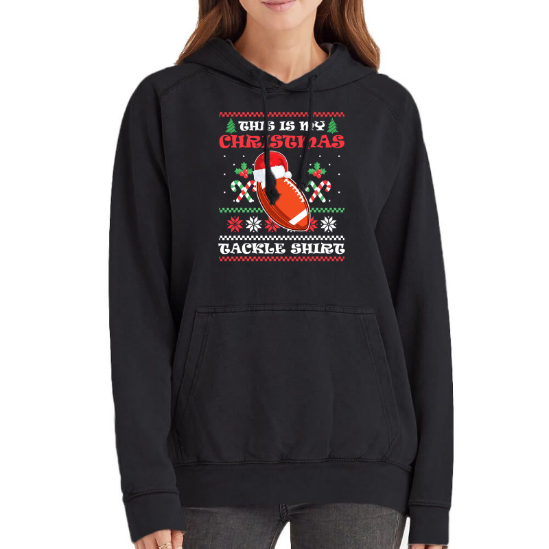 Football This Is My Christmas Tackle Christmas American Football 414 Vintage Hoodie by circularflap | Artistshot