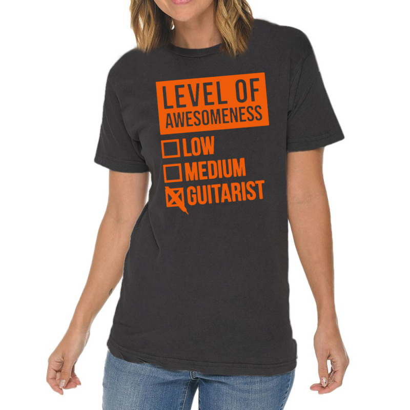 Funny Level Of Awesomeness Low Guitar Vintage T-shirt | Artistshot