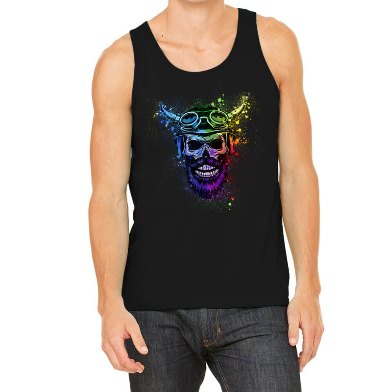 Skull With Viking Helmet Tank Top | Artistshot