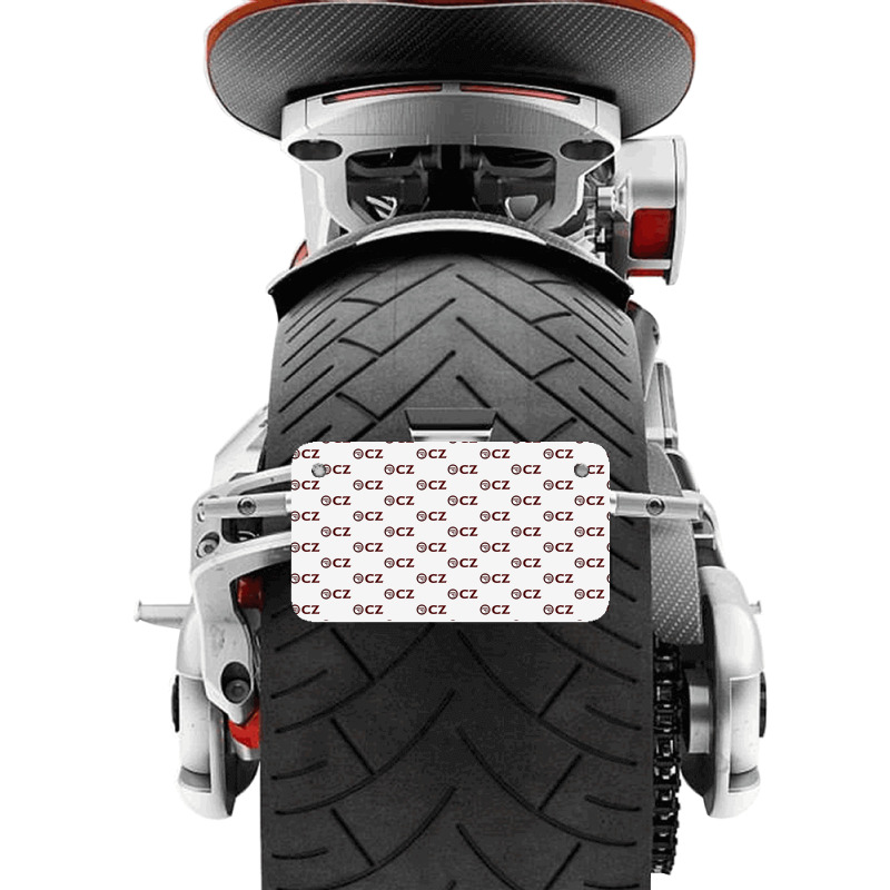 Enticing Simple Cz Pistol Red Design Motorcycle License Plate | Artistshot