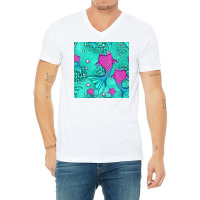 Mermaid Tail Seamless Pattern V-neck Tee | Artistshot