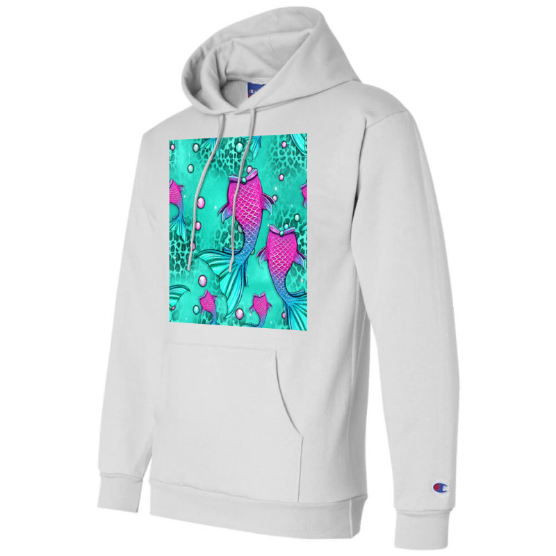 Mermaid Tail Seamless Pattern Champion Hoodie | Artistshot