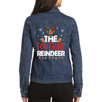 American Football The Football Reindeer Christmas Pajama Family Matchi Ladies Denim Jacket | Artistshot