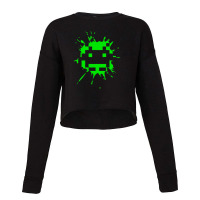 Space Invader 2 Splat Cropped Sweater | Artistshot