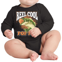 Fishing T  Shirt Fathers Day Cool Pop Pop Angling Fish Fisherman  Angl Long Sleeve Baby Bodysuit | Artistshot