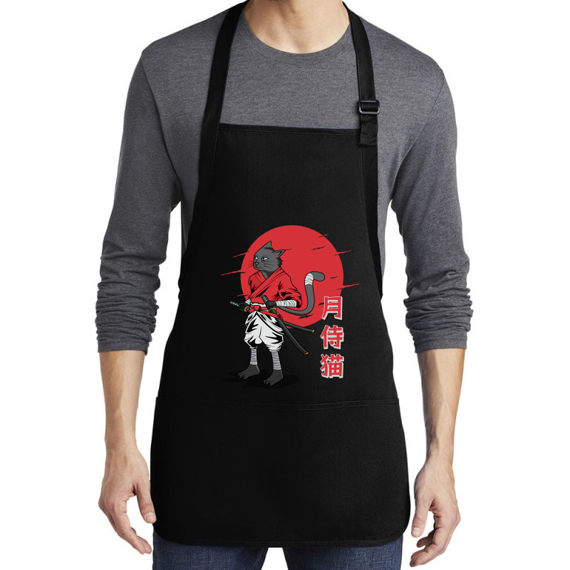 Cat Samurai Medium-length Apron | Artistshot