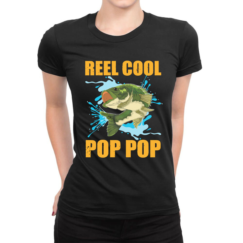 Fishing T  Shirt Funny Fisherman Fathers Day Pop Pop Angle Fish Fishin Ladies Fitted T-Shirt by cabotageevolve | Artistshot