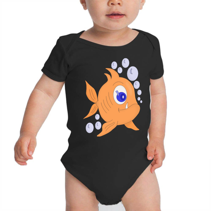 Cartoon Fish T  Shirt Fish With A Sharp Tooth T  Shirt Baby Bodysuit | Artistshot