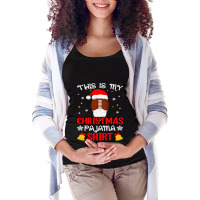 Football This Is My Christmas Pajama Funny Santa Football 412 Maternity Scoop Neck T-shirt | Artistshot