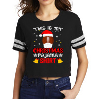 Football This Is My Christmas Pajama Funny Santa Football 412 Scorecard Crop Tee | Artistshot