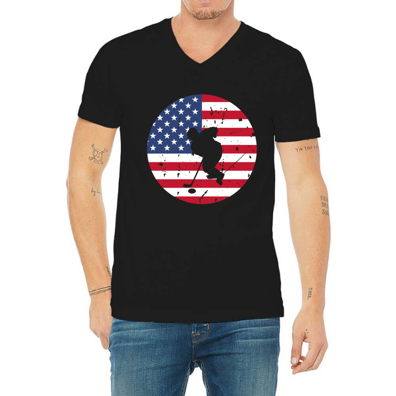 4th Of July Flag Hockey V-neck Tee | Artistshot