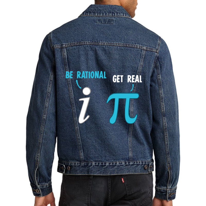 Be Rational Get Real Funny Math Joke Statistics Pun Pullover Men Denim Jacket by Hoangduong | Artistshot