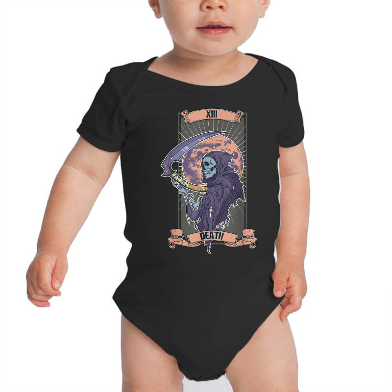 Death Tarot Card Xiii 13 Art Occult Pagan Wicca Halloween T Shirt Baby Bodysuit by carlianagorley | Artistshot