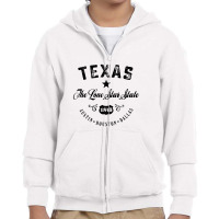 Texas The Lone Star State Youth Zipper Hoodie | Artistshot