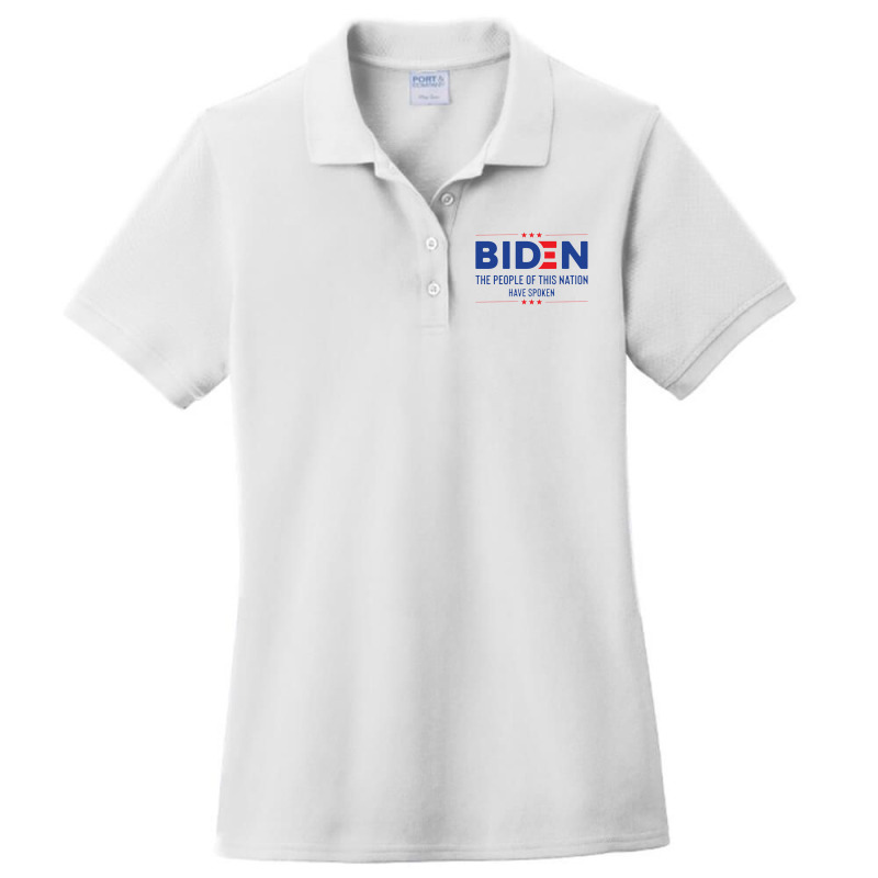 Biden The People Of This Nation Have Spoken Ladies Polo Shirt by makroniasin | Artistshot