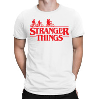 Stranger  Bike Ride Upside Down Silhouette T-shirt | Artistshot