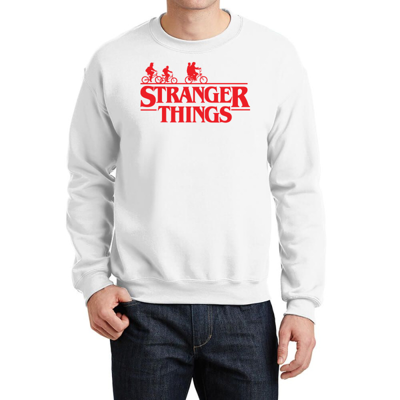 Stranger  Bike Ride Upside Down Silhouette Crewneck Sweatshirt by fletcher | Artistshot