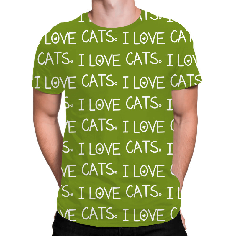 I Love Cats All Over Men's T-shirt | Artistshot