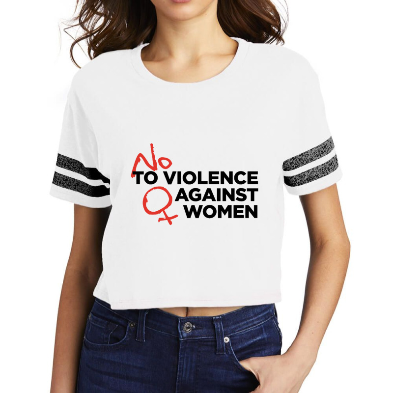 No Violence Against Women's Scorecard Crop Tee by saterseim | Artistshot