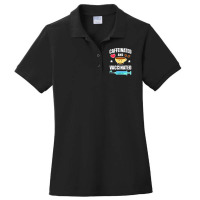 Coffee Lover Caffeinated And Vaccinated Ladies Polo Shirt | Artistshot