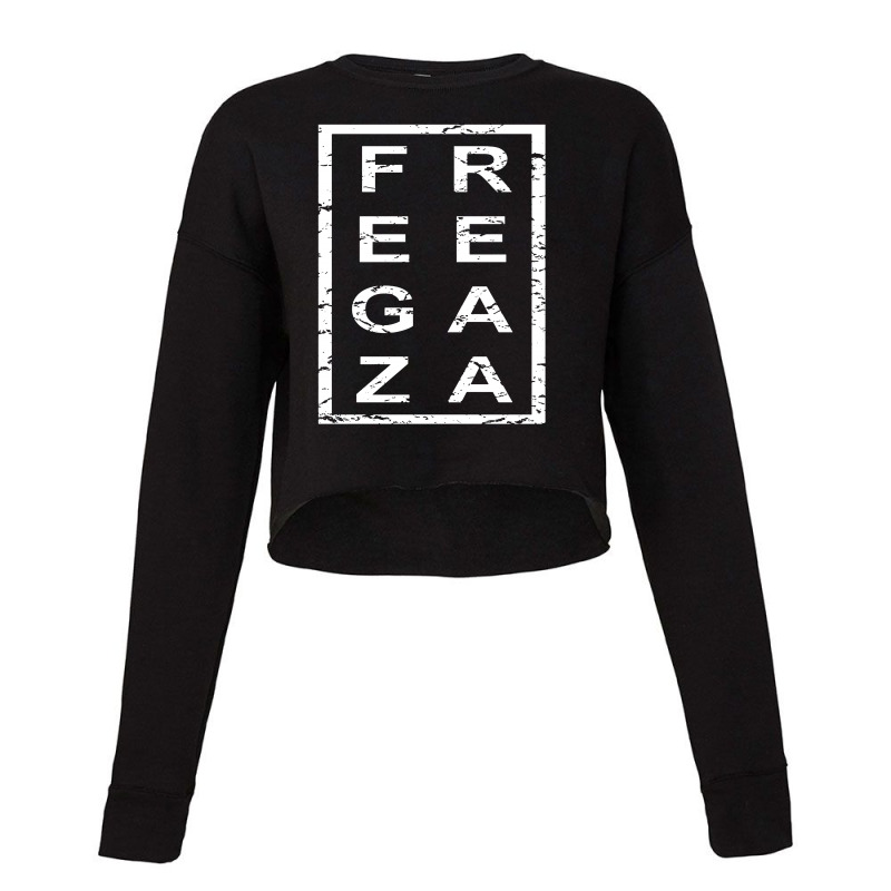 Stylish Free Gaza For Dark Cropped Sweater by atereabag | Artistshot