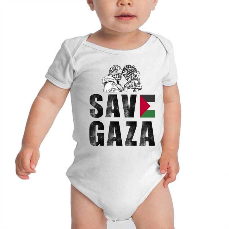 Save Gaza Baby Bodysuit by atereabag | Artistshot