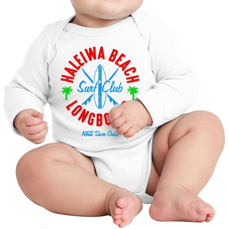 North Shore Haleiwa Surf Shop Long Sleeve Baby Bodysuit | Artistshot