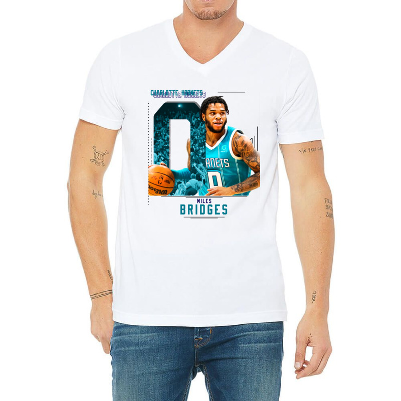 Miles Bridges Basketball V-Neck Tee by grahamlauren | Artistshot