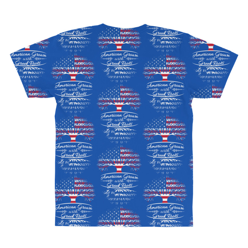 American Grown With Greek Roots All Over Men's T-shirt | Artistshot