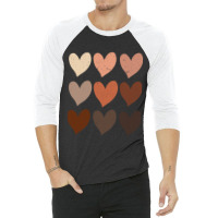 Diversity Hearts, Skin Tone Hearts 3/4 Sleeve Shirt | Artistshot