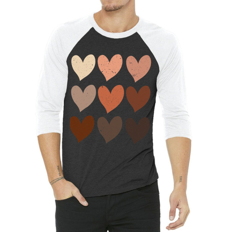 Diversity Hearts, Skin Tone Hearts 3/4 Sleeve Shirt | Artistshot