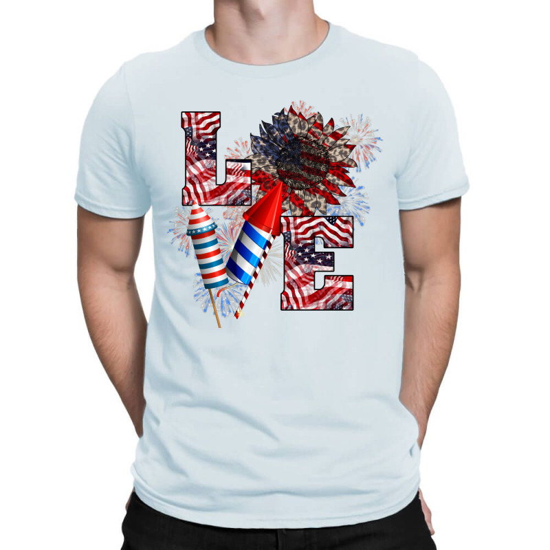 Love Sunflower Firecrackers, 4th Of July Independence Day T-shirt | Artistshot