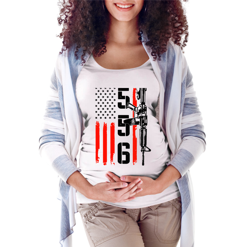 Ar 15 American Flag   Ar15 Rifle Sling Maternity Scoop Neck T-shirt by jessicafreya | Artistshot