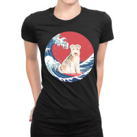 Lakeland Terrier T  Shirt Lakeland Terrier Gifts   Ocean Waves Surfing Ladies Fitted T-shirt | Artistshot