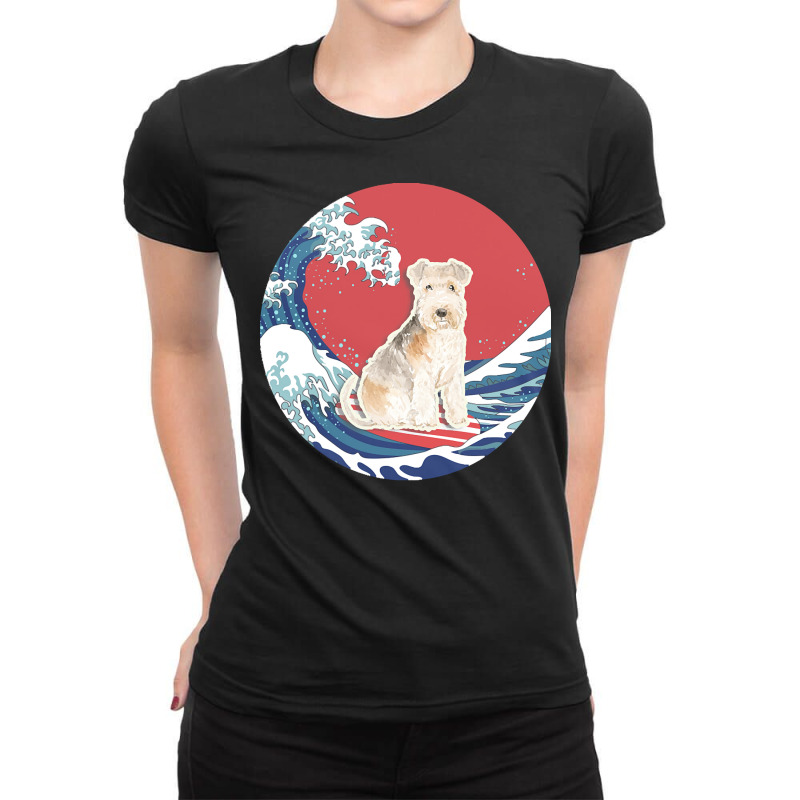 Lakeland Terrier T  Shirt Lakeland Terrier Gifts   Ocean Waves Surfing Ladies Fitted T-Shirt by tamia77738 | Artistshot