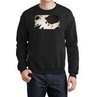 Cowhide Black And White Brush Strokes Background Crewneck Sweatshirt | Artistshot