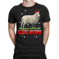 Sheep Fleece Navidad Funny Xmas Lights Santa Reindeer Sheep Farmer 287 T-shirt | Artistshot